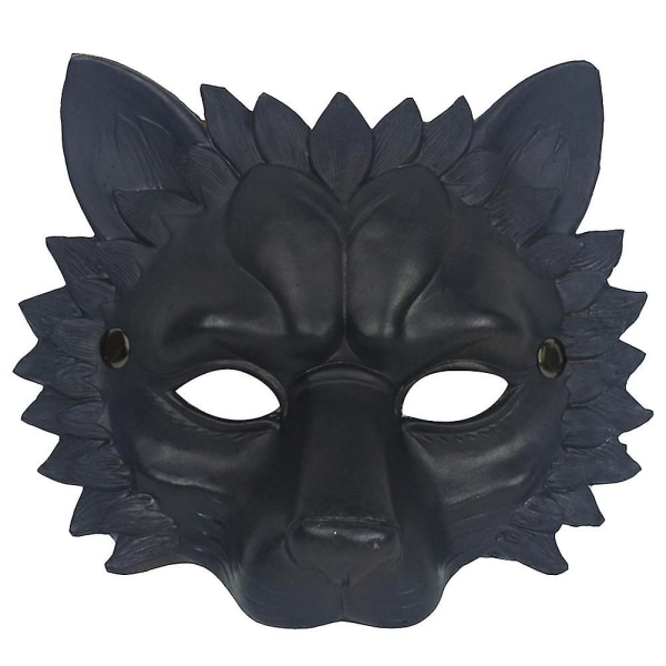 1 stk 3d løvemaske Halloween Cosplay løvemaske festrekvisita til festivaldansfestmaskerade (svart)