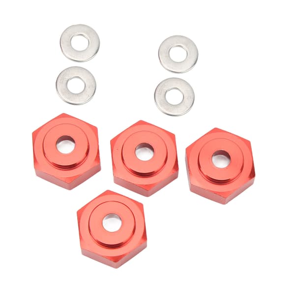 4 stk. Rød Aluminium Legering RC Hjul Hex Adapter til 1/10 RC Biler