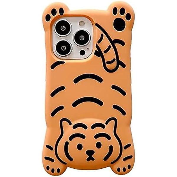 Apple Iphone 13 Super Tjock Mjuk Silikon Tigerfodral D Tecknad Baby Djur Orange Söt Roligt Söt Kawaii