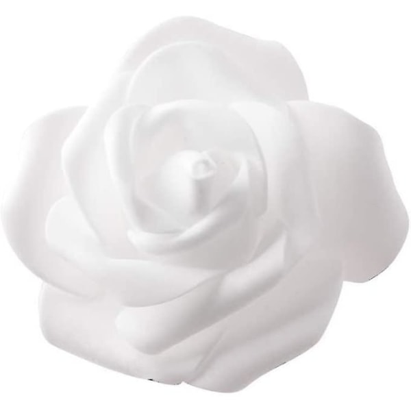 100 st konstgjorda vita rosor 7 cm blommor, blomhuvuden vita prydnadsföremål, bröllopsbankett vitt hår prydnader white