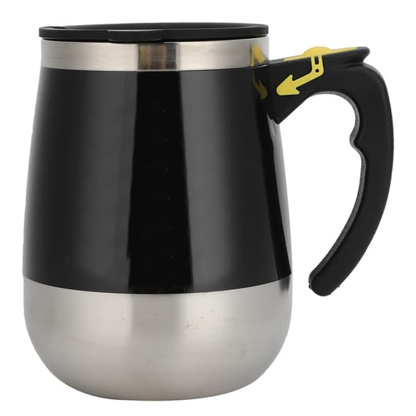 USB Opladning Rustfrit Stål Selvrørende Magnetisk Blandekrus 400ml Sort