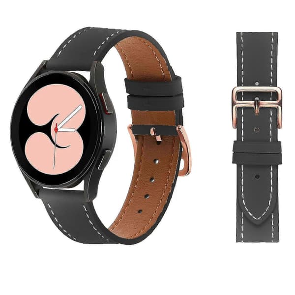 Urrem i PU-læder med guldspænde, 20 mm, til Garmin Vivoactive 5/Venu 2 Plus/Venu Sq - B Black