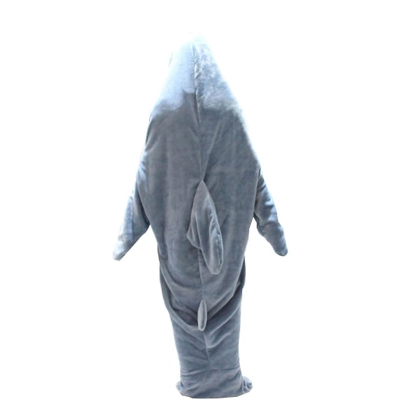 Shark Teppe Super Myk Koselig Flanell Hettegenser Shark Sovepose Shark Tail Wearable Fleece Teppe Voksen Barn Cosplay Shark Costume Shark Gaver 190CM