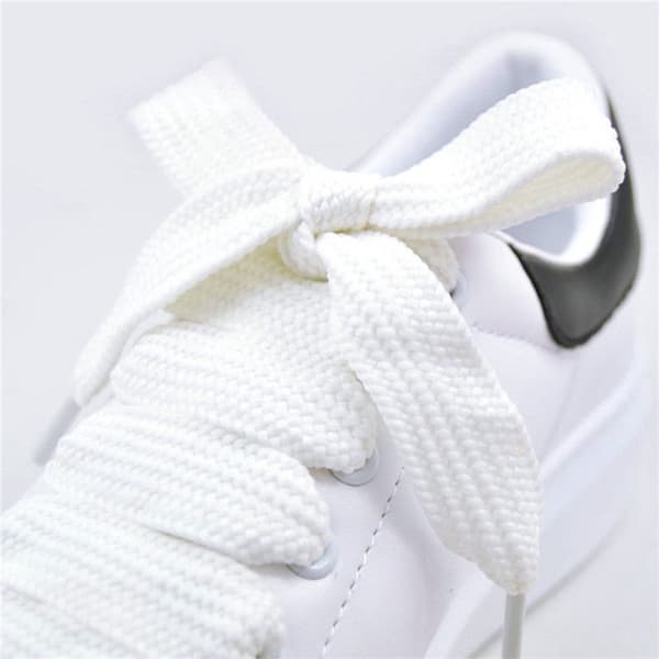 【BQ】3 Farver 1,5 cm Brede Snørebånd Unisex Polyester Snørebånd Dobbelt white null