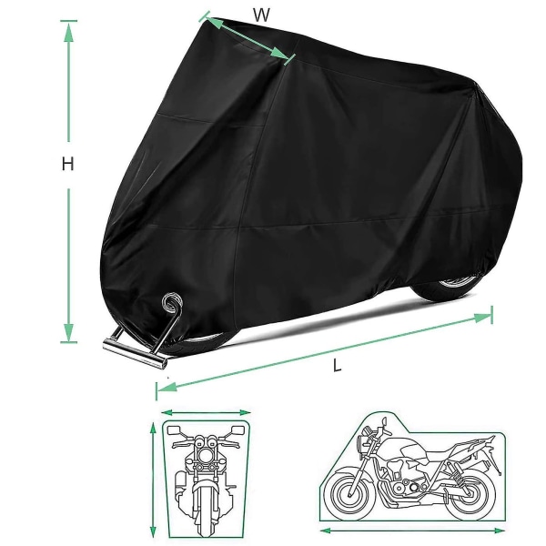 Motorcykel vandtæt cover med låsehuller XL