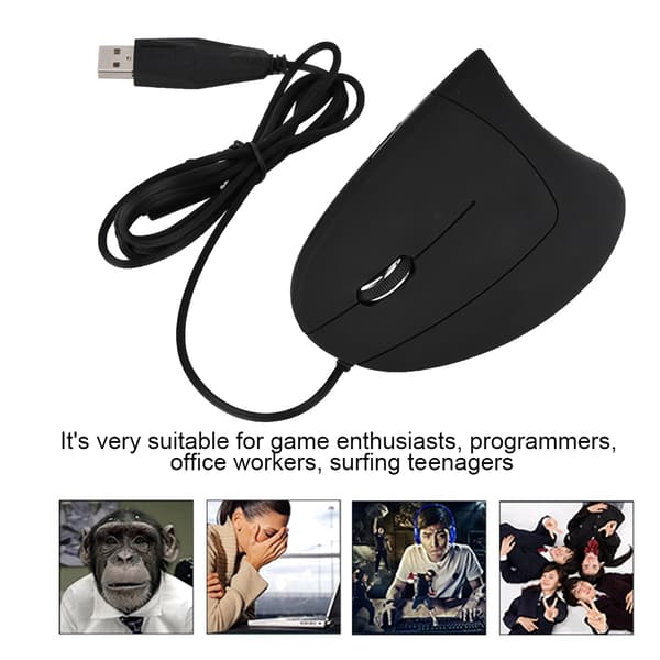 Ergonomisk venstrehåndsmus med USB-tilkobling