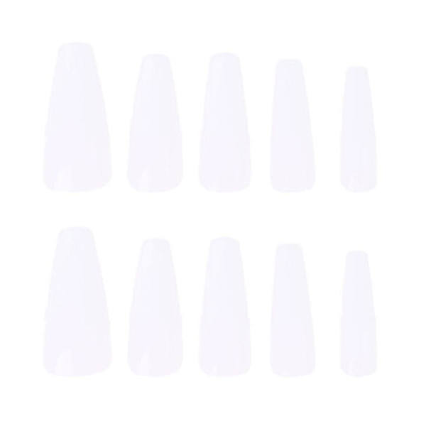 100 stykker kunstige akryl negle til diy negledesign salon kvinder piger White