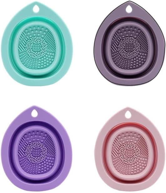 【BQ】Foldable Silicone Makeup Brush Cleaning Bowl, Suitable for Makeup Brushes, Makeup Sponges and Puffs...