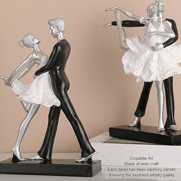 Par Ballettdans Skulptur Pardans Abstrakt statue Enkel stil Harpiks Moderne Dekorativ For Stue Kontor (ballettdans For To Personer) Hugging Double Ballet Dance