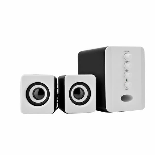Mini USB 2.1 højttaler subwoofer til telefon bærbar computer (hvid)