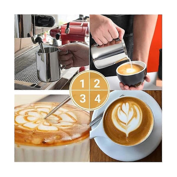 20oz/600ml rustfri stålkop melkekaffe cappuccino latte melkekannekopp Silver