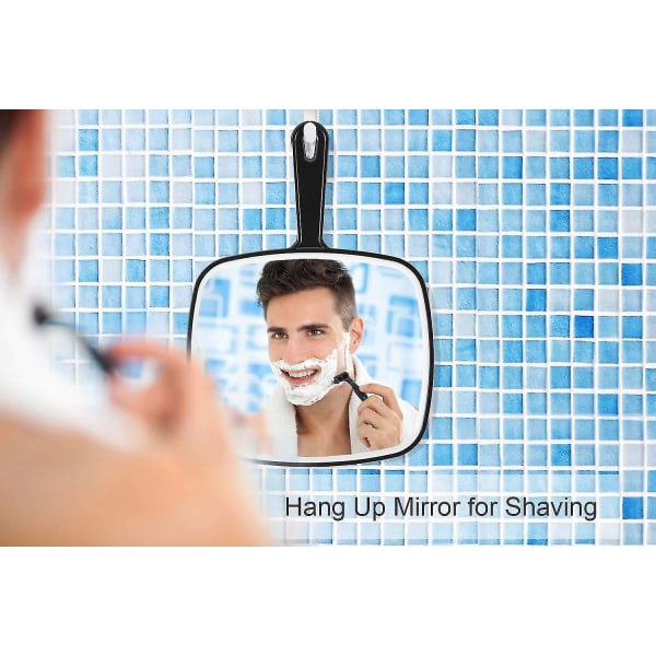 Hand Mirror, Extra Large Black Handheld Mirror With Handle, 9" W X 12.4" L