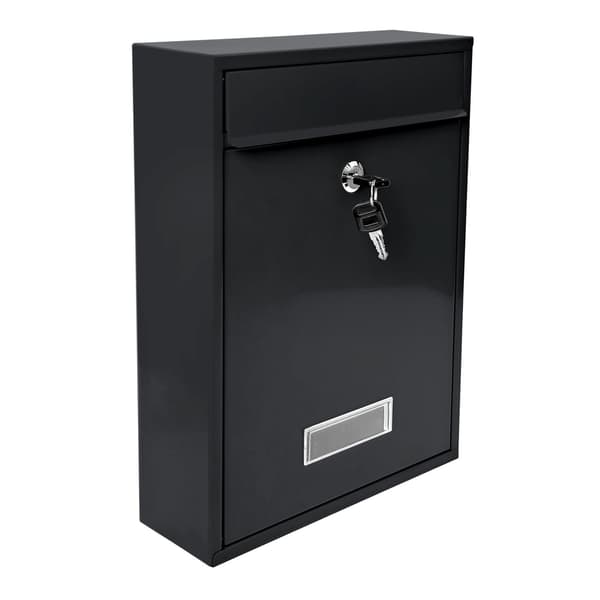 【BQ】Låsbar postkasse - Sort-XF15- Black Black Svart
