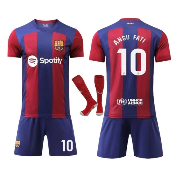 Den nya 23/24 Barcelona Hemma Fotbollströja med Strumpor 10 MESSI 10 MESSI XL