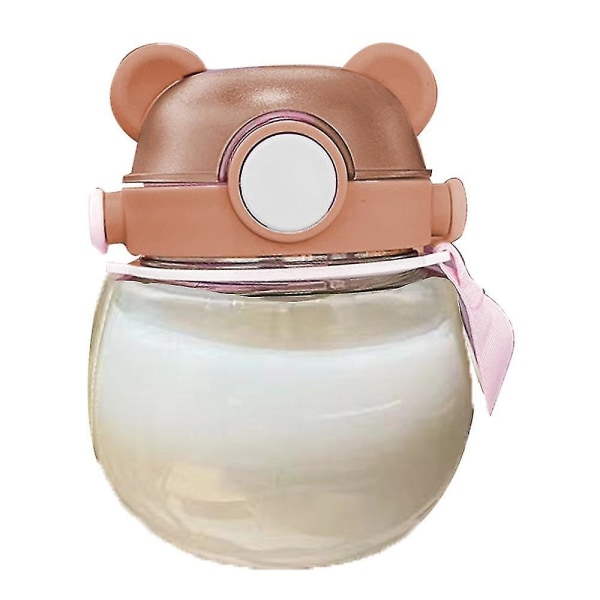 Kawaii Bear Straw Bottle, Kawaii Bear Water Bottle For Girls School Office Travel brown