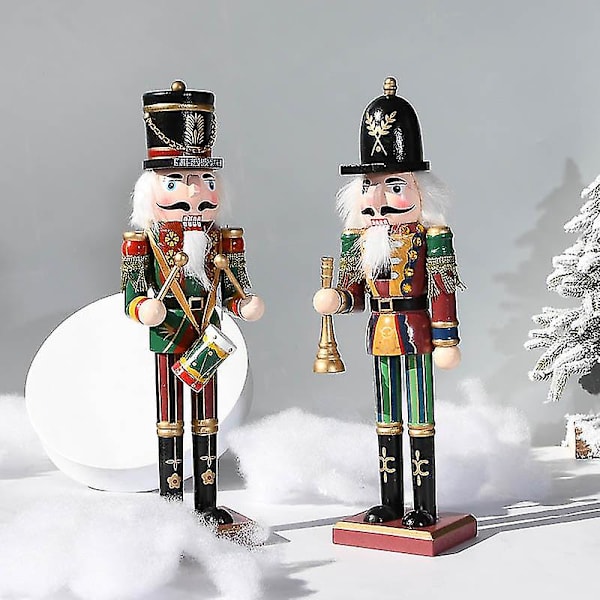 30 cm Nötknäppare Puppet Tenn Soldat Trä Valnöt Man liten prydnad C