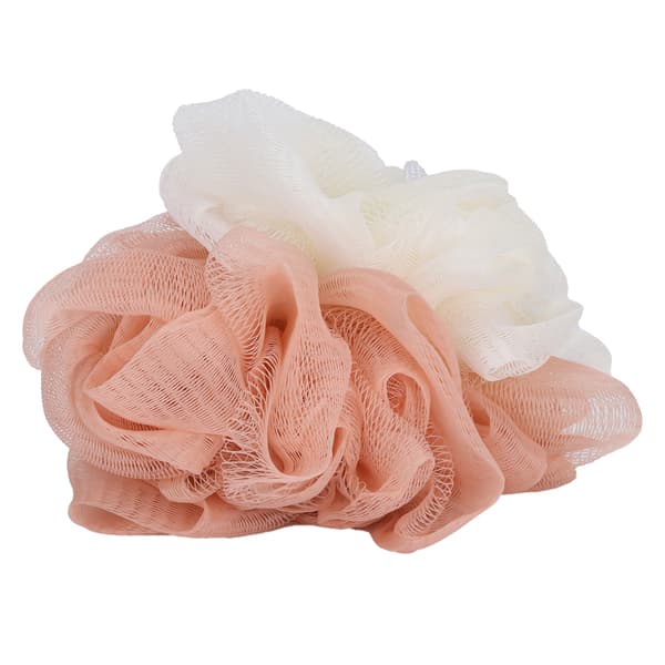 To-tonet delikat skummende net-loofah badebold