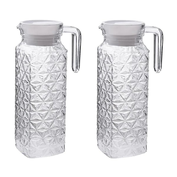 Pakke 37 unse Akryl Vannkanne Vannkarafler Juice Mugge Drikkekrukke For Vann, Lemonade, Cocktail, Te, Juice Og Isbiter Diamant Vannkoker