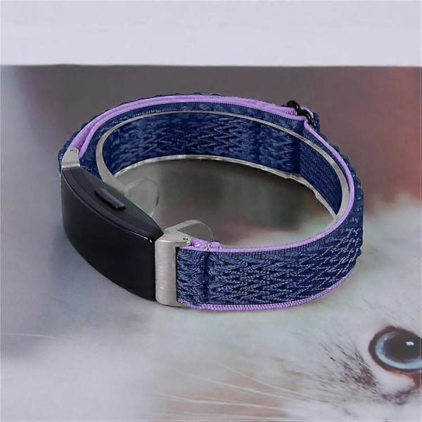 【BQ】Compatible Wave Pattern Woven Nylon Strap for Fitbit Inspire 3 - Replacement Band Indigo