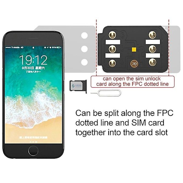 R-sim 14 X Ultra Universal Iccid Sim Unlock Card til Iphone X, Xs, Xr, Xs Max, 8 & 8 Plus, 7 & 7 Plus