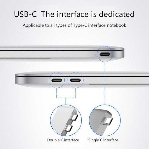 Usb C til Dual HDMI Adapter, 7 i 1 Usb C Docking Station Multi Monitor Adapter
