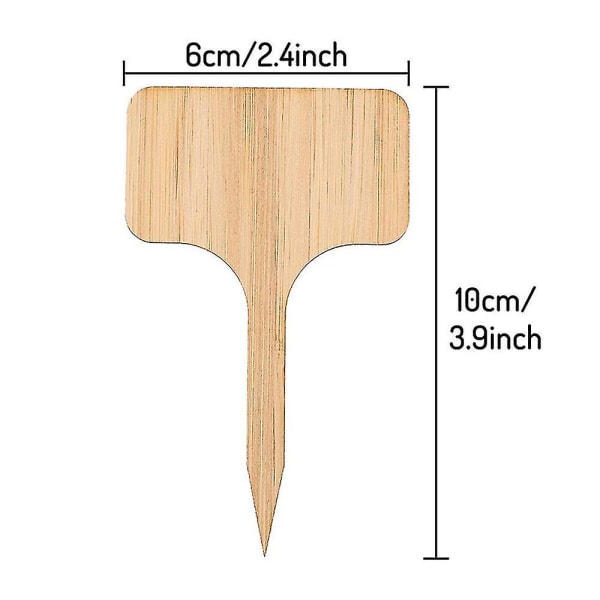 50 stk. Planteskilte Bambus, T-formet plantestik Mærkning Stick-in etiketter til planteskoler Plantedyrkning prydplanter Potteurter Blomster Grøntsager