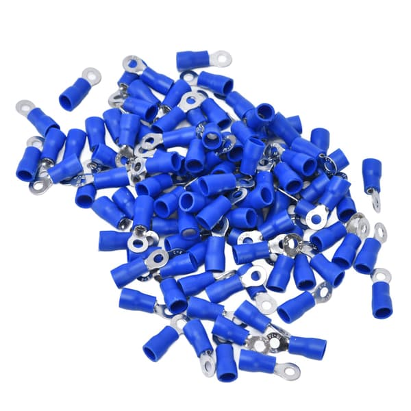 100 st Förisolerade Krympterminaler Koppar PVC Ringtyp Trådkontakt för Datorer AWG 16‑14