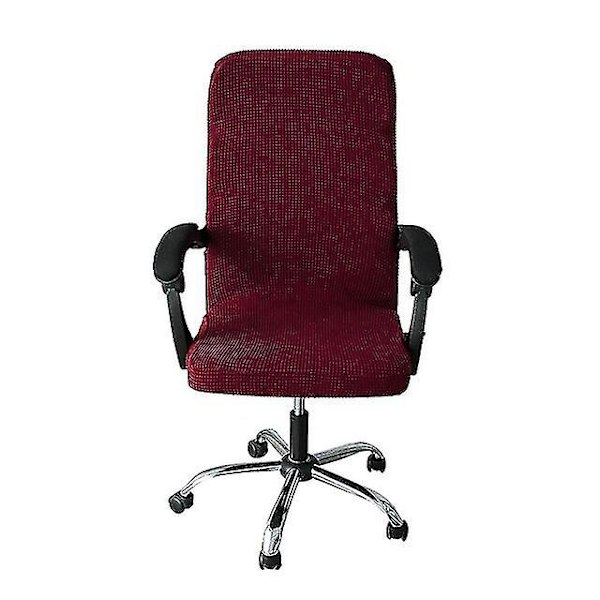 Office Computer Game Chair Cover Armchair Elastic Stretch Swivel Seat Gaming Chair Protector Slipcover Arm Rest Cover Wine red L--chair cover
