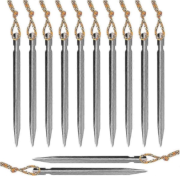 Teltplugger, campingplugger, 12 stykker teltplugger, teltplugger campingteltplugger aluminium titanplugger V-formede campingtelttilbehør - 18 cm