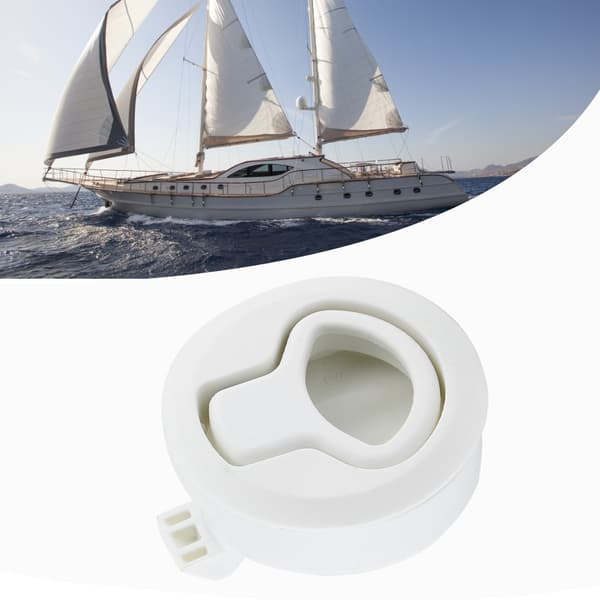Hvit Plast Flush Pull Lukelås Korrosjonsbestandig Marine Båt Dekk Tilbehør