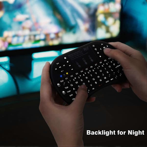RII i8+ 2.4G+Bluetooth Dual Mode Mini trådløst tastatur Touch Pad Mus Combo til Android TV Box