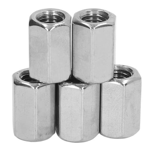 5 STK M12 X 1 75 19 L30mm Sekskantkoblingsmutter i rustfritt stål Rustsikker 6-siders lang stangmutter
