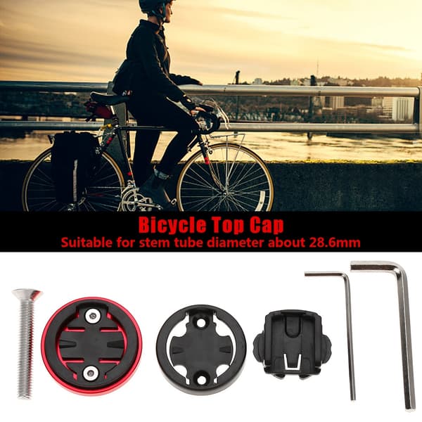 Cykel Frempind Top Cap Computer Mount til Garmin Bryton Cateye Rød