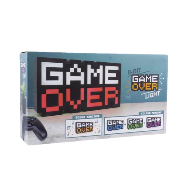 Game Over USB-lade Lysende Ordlys Videospill Nattlys