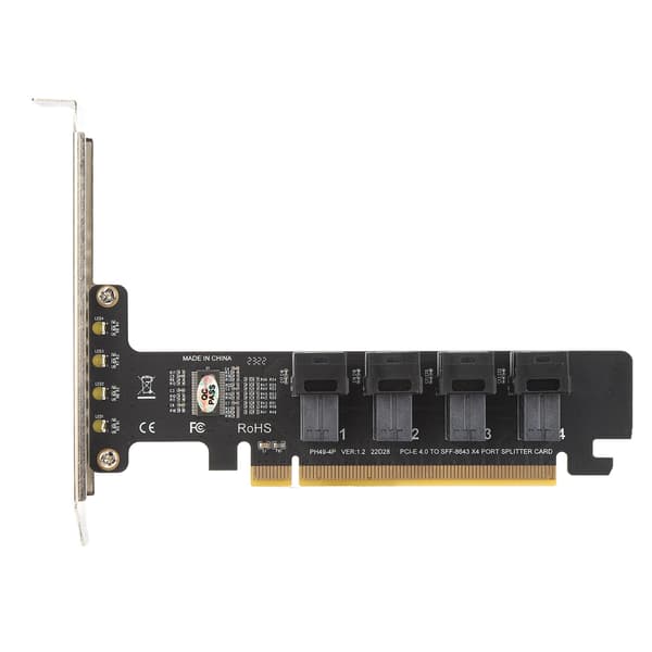 PCIE X16 - 4-portinen U.2 NVME-sovitin