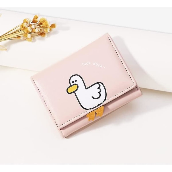 Girls' Cute Duck Purse Short Tri-folded Zipper Card Holder Wallet