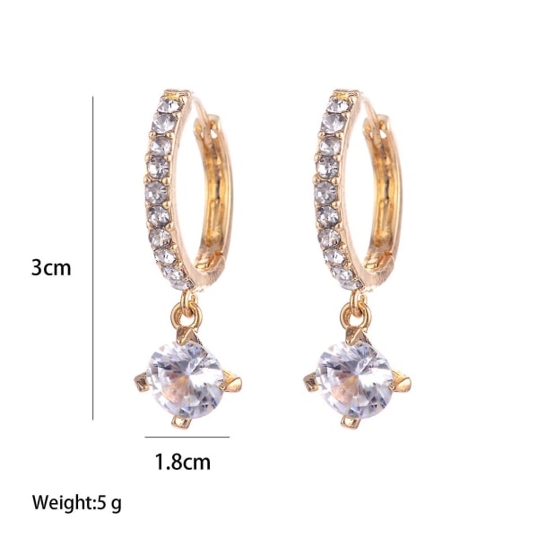 Koreansk version smykker Valentinsdag gave Fashion Luksus fuld diamant øreringe Gold