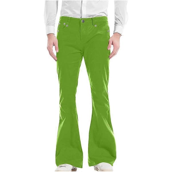 【BQ】Fritidsbyxor med utsvängda ben för män Army green S