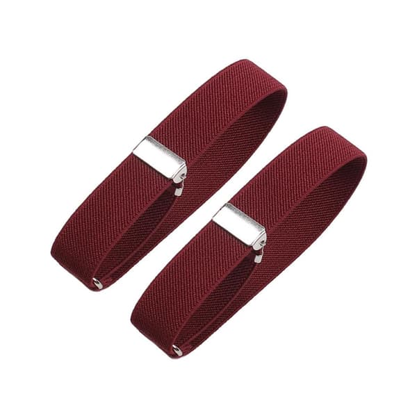 【BQ】1/2/3/5 2 dele mode herreskjorte ærmeholder elastisk rød 2x32cm 5Sæt 5Set Red 2x32cm