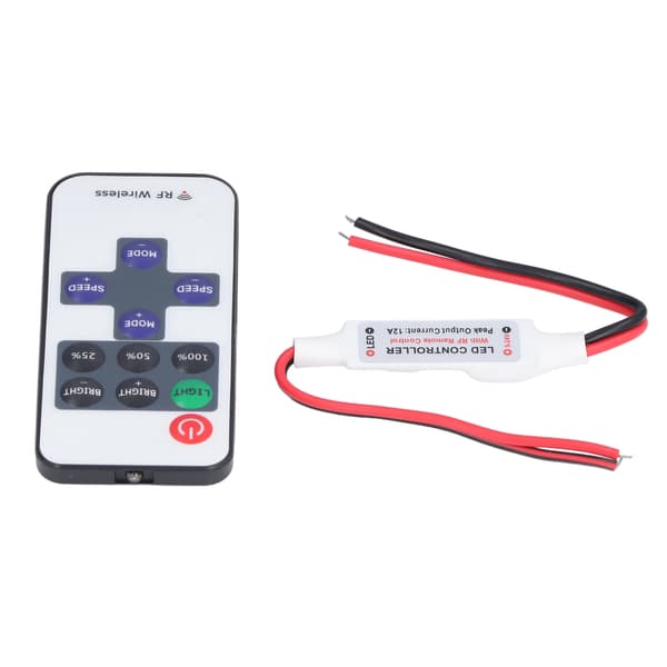RF Fjernbetjening 11 Tasters Trådløs Mini LED Controller Lysdæmper Rød Sort Ledningsinterface
