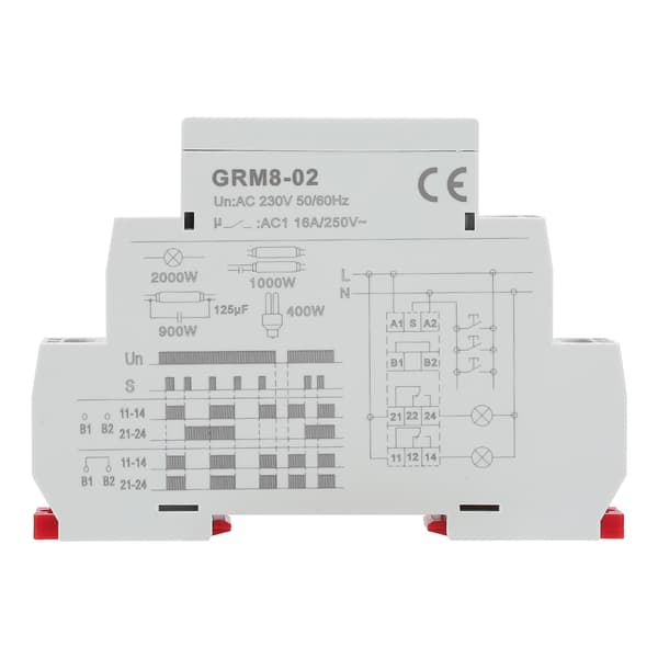GRM8-02 Elektronisk Impulsrelä Låsrelä Minnesrelä AC 230V