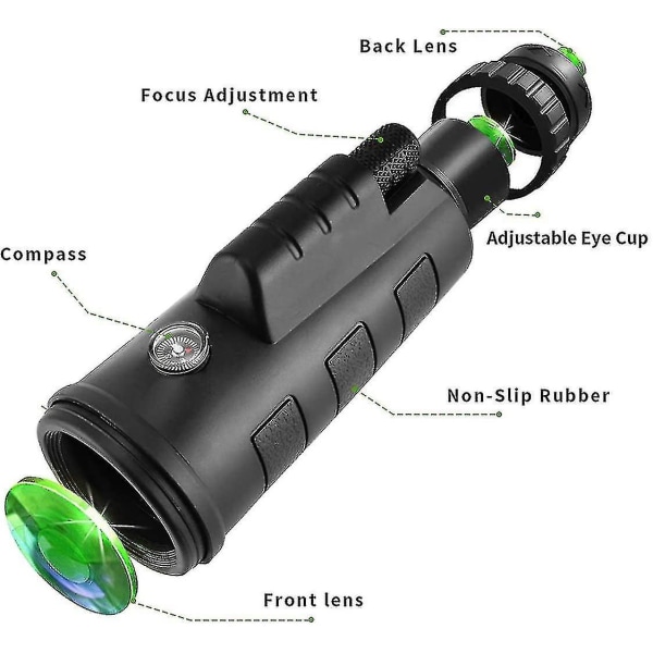 Monokulärt teleskop - 12x50 High Definition Fmc Bak4 Hd Monocular