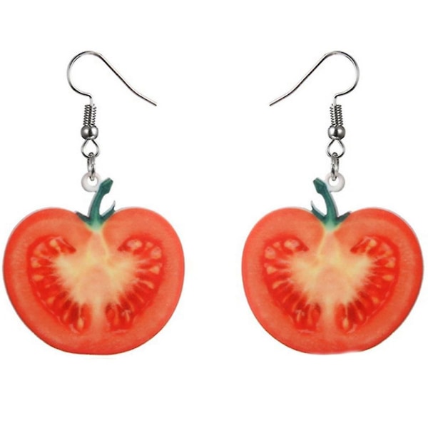 Söt frukt vattenmelon jordgubb dinglar kvinnor örhängen örhängen festsmycken tomat Tomato