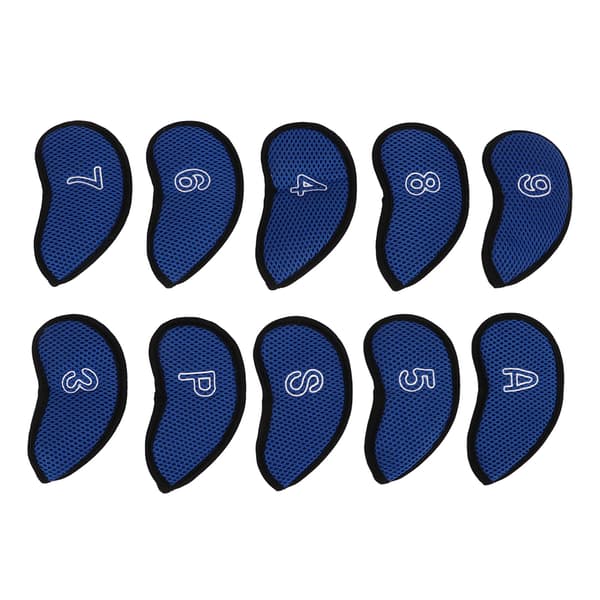 10 stk. Kongeblå Golf Jern Headcovers med Numre