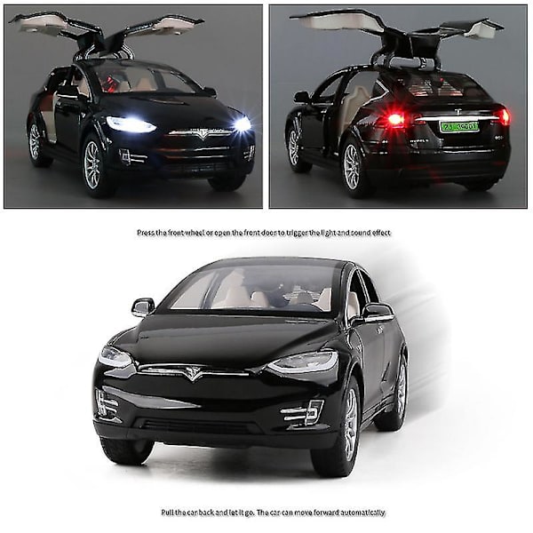 Hhcx-1:24 Tesla Model X Legeret bilmodel Diecast Metal Simulering Legetøjsbilmodel