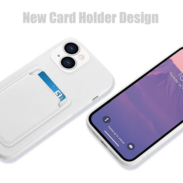 Iphone 13 (6,1 tommer) etui, Mobiltelefon etui til Iphone 13, Kortplads designet til Iphone 13 etui - Hvid