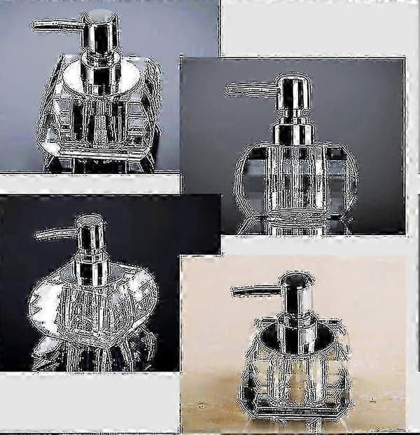 Gjennomsiktig krystallglass håndsåpeflaske såpedispenser (polyeder 100ml)