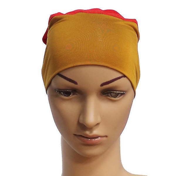 Naisten islamilainen muslimipäällinen huivin alla oleva cap Hijab-päähineet, turbaani sisähattu Camel Red