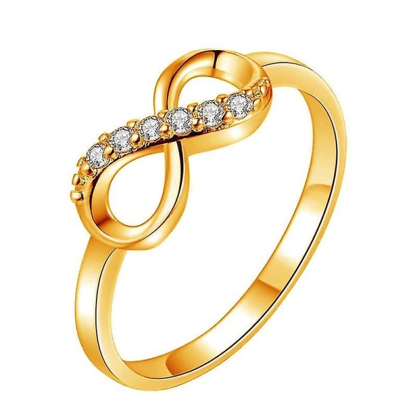 Ny design Legering Kristall Twist Infinity Vigselringar Kompatibel med Kvinna Guld Silver Färg Ring Statement Smycken Party Present Partihandel 6