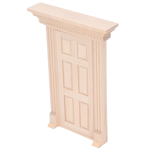 1:12 Dockhus Miniatyr Trä Dörrpanel 6 Ruts Dörrram Omålad Möbel Dockhus Tillbehör